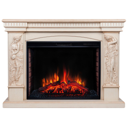 Электрокамин RealFlame Diva 33 WT белый дуб с бронзовой патиной с очагом Epsilon 33