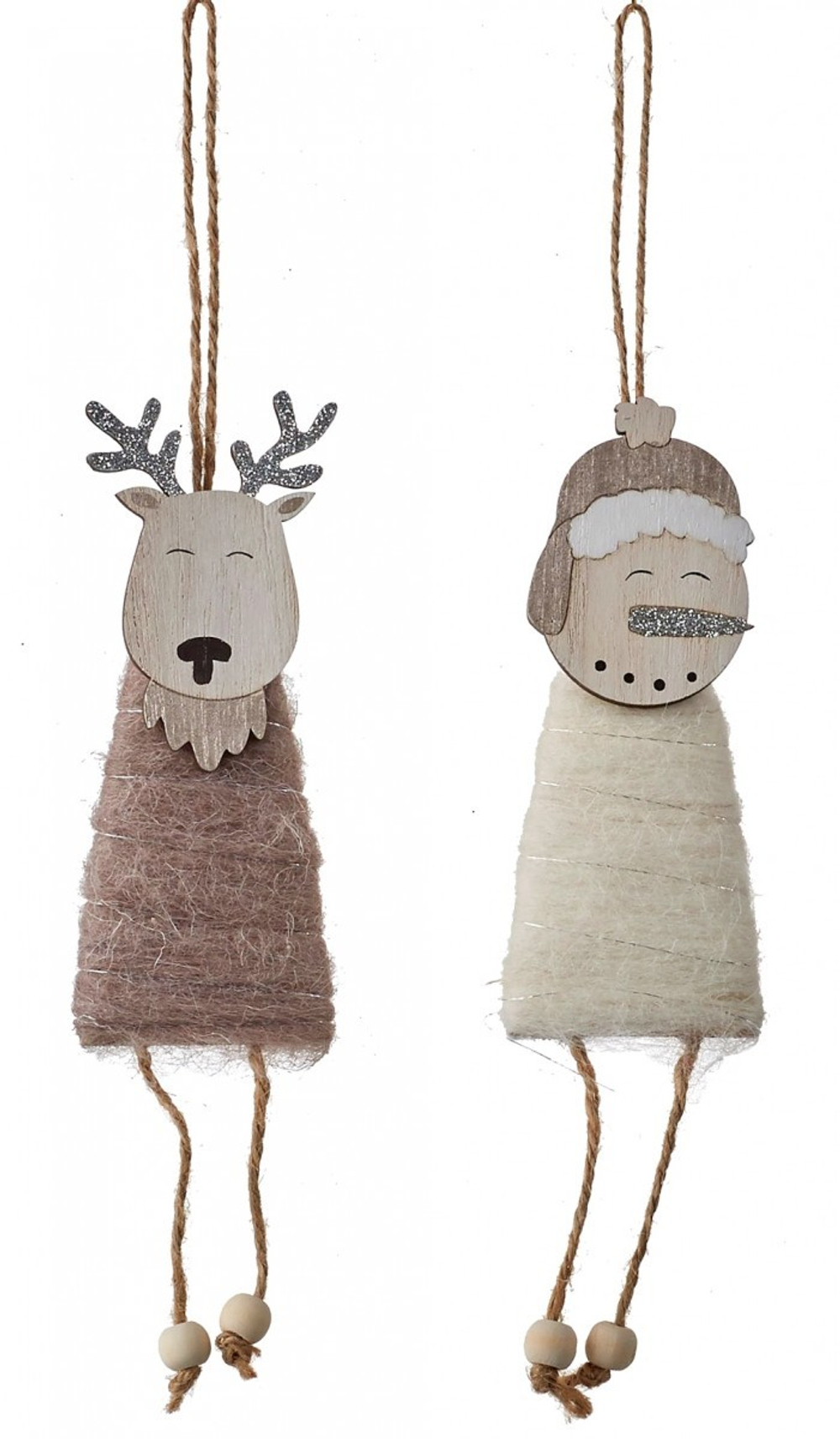 Подвеска 5х13см House of Seasons Снеговик/Олень белый/серый в ассортименте 2 вида