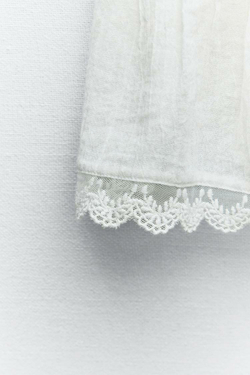 ZARA ТОП С ВЫШИВКОЙ, БЕЛЫЙ