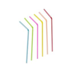 Трубочки 0,5*21 см со сгибом 1000 шт неон пластик P.L.