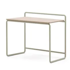 Tinn Письменный стол из ясеневого шпона с бежевой металлической конструкцией, 75 x 45,5