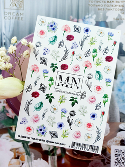 MIW Nails Слайдер-дизайн Цветы, листья, W-152