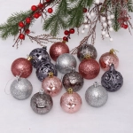 Набор шаров «Сказочная симфония» 6 см (24 предмета), роз.золото/графит/серебро