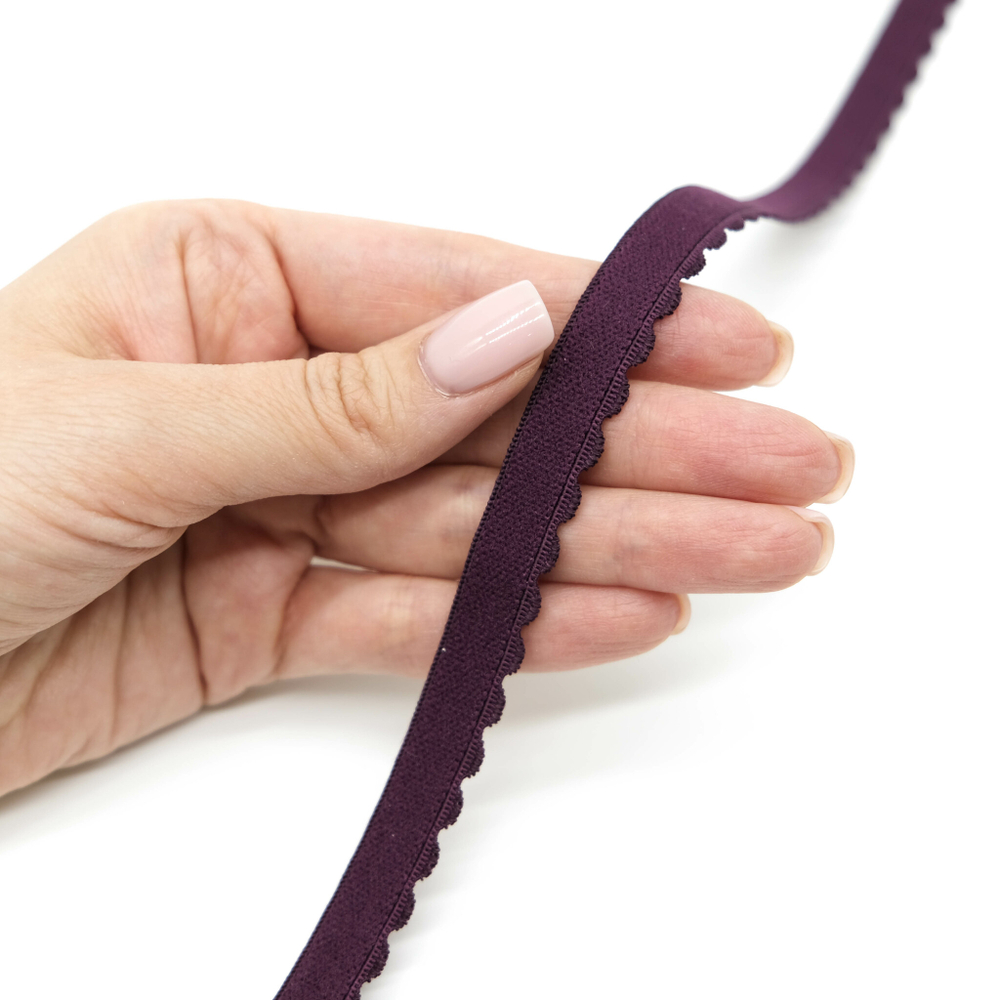 Резинка становая с фестончатым краем СЛИВА, 12мм