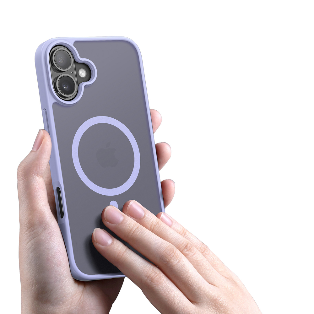 Прозрачный матовый чехол светло-фиолетовый цвет и с MagSafe для iPhone 16 Plus, серия Yind Series от Dux Ducis