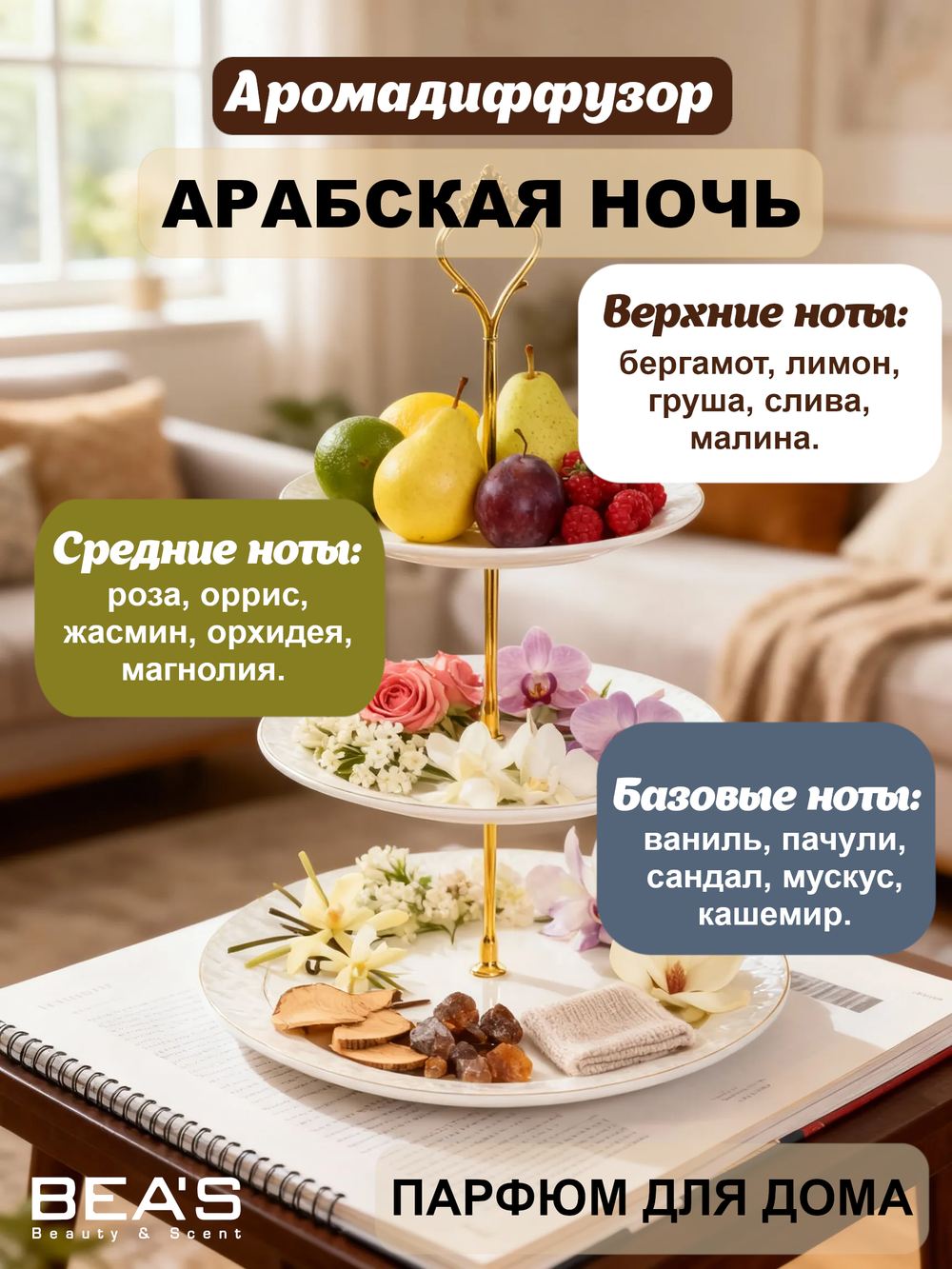 Ароматический диффузор для дома BEA'S Arabian Night "(Арабская ночь ) 120 ml