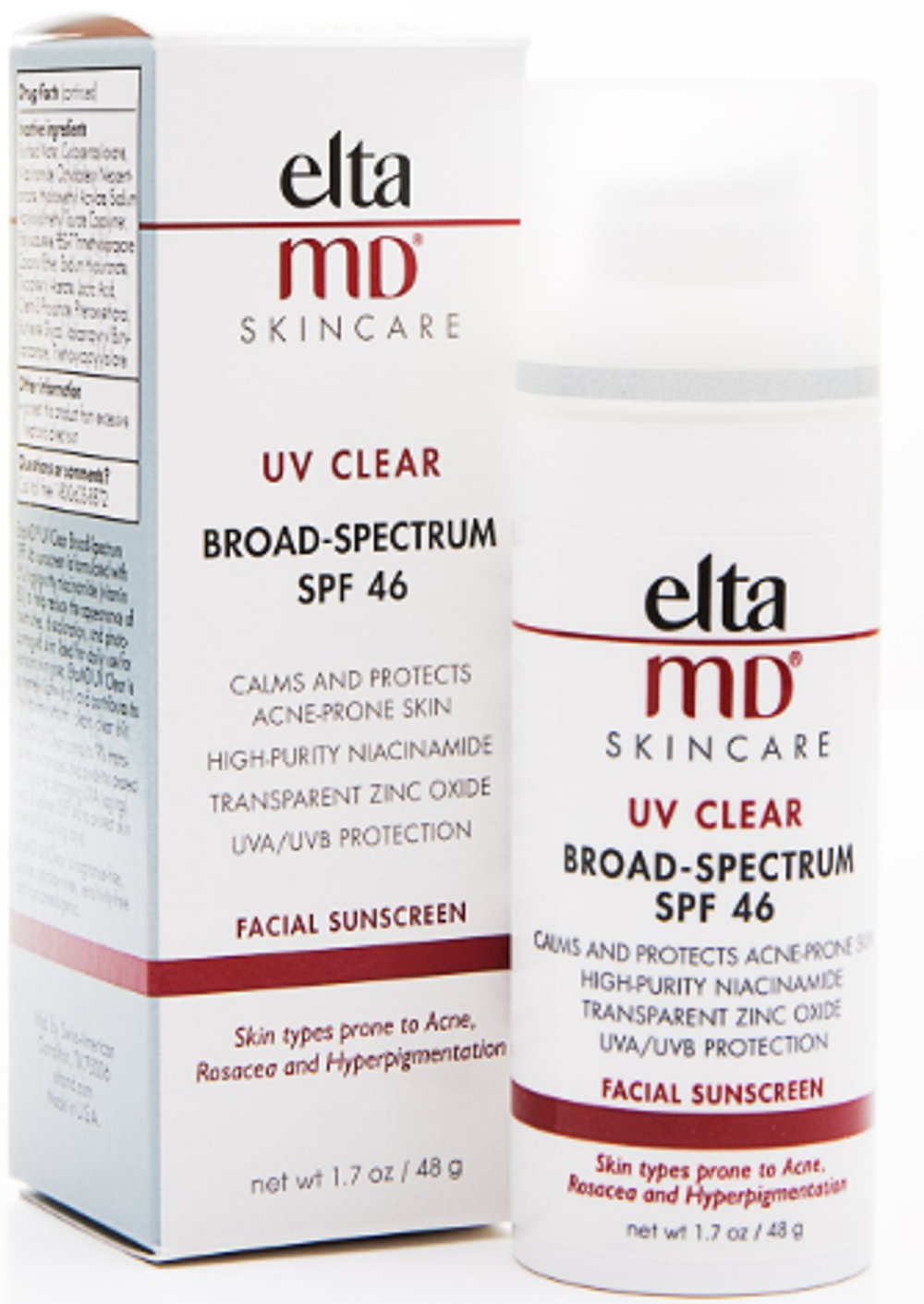 elta MD UV Clear Broad-Spectrum Tinted солнцезащитное cредство с оттенком SPF46 48г