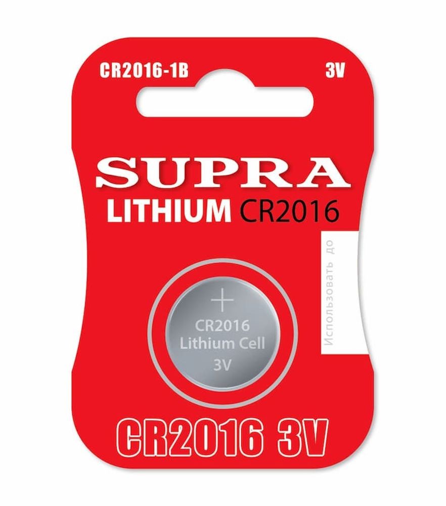 Литиевый элемент питания Supra CR2016/1B