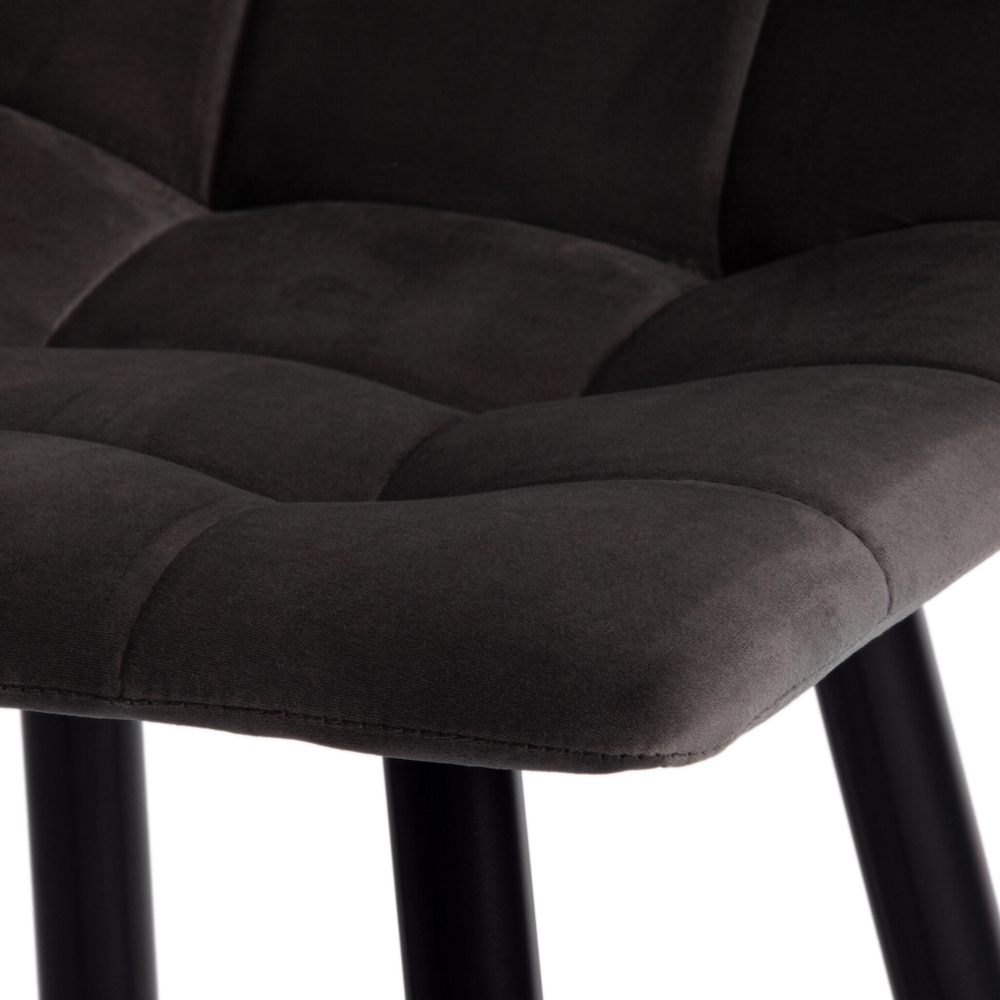 Стул полубарный CHILLY (mod. 7095пб ) ткань/металл, 53x44x94 см, высота до сиденья 66 см, темно-серый barkhat 14/черный (Комплект из 2 шт.)