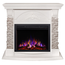 Электрокамин RealFlame Athena GR WT белый с очагом Saphir 25,5
