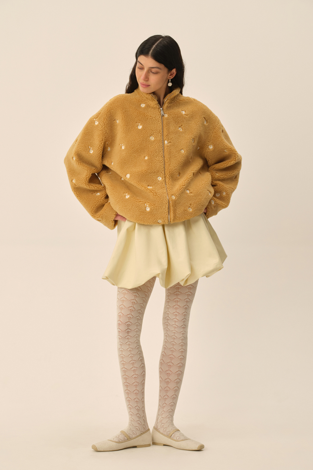 Юбка мини (Baby Doll cotton edition), сливочная