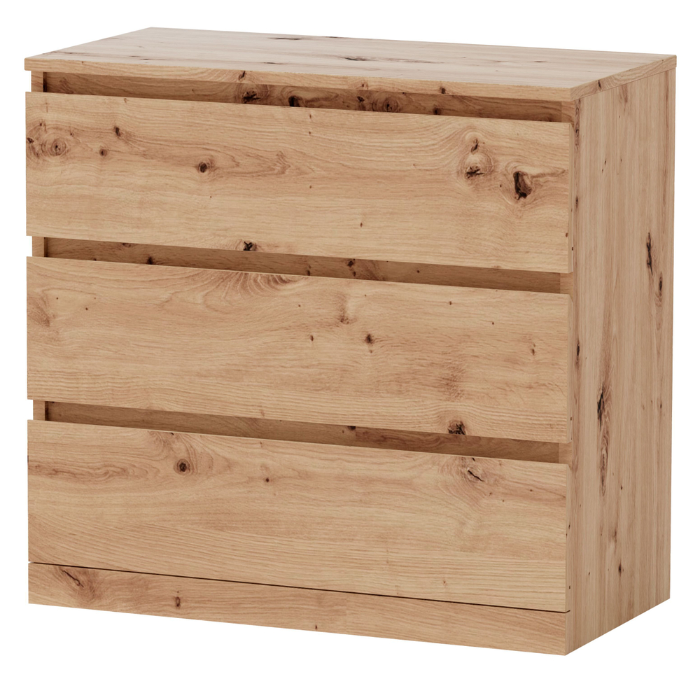 Комод для одежды Марм 70х35х67 см с 3-мя выдвижными ящиками со скосами в скандинавском стиле, артизан