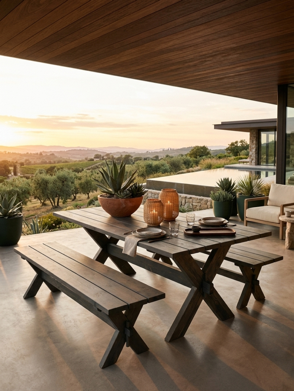 Скамейка садовая 200х44х45, Осло, деревянная скамья, массив сосны, для дома и сада, цвет графит