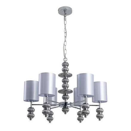 8338/6 MODERNI LN26 143 хром/серый, металл/стекло/текстиль Люстра E14 6*40W 220V ILMIRA