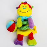 5047674 Растяжка - спираль мягкая с погремушкой на кроватку/коляску «Обезьянка яркая»