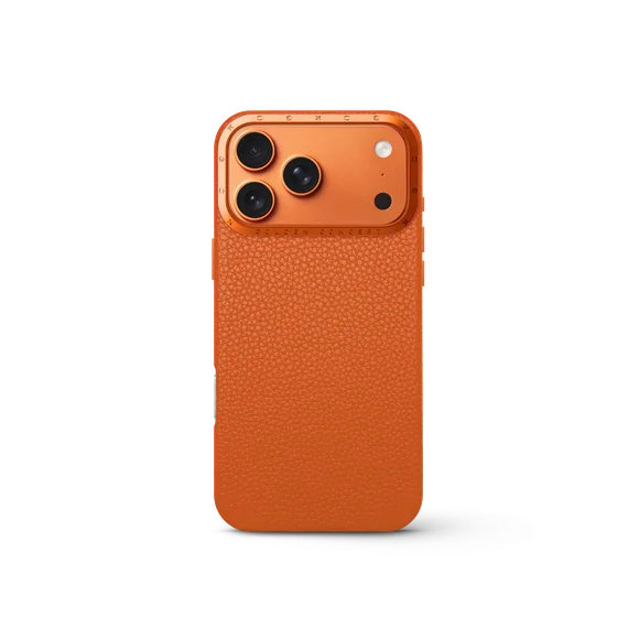 Чехол для iPhone 17 - Зернистая кожа - оранжевый