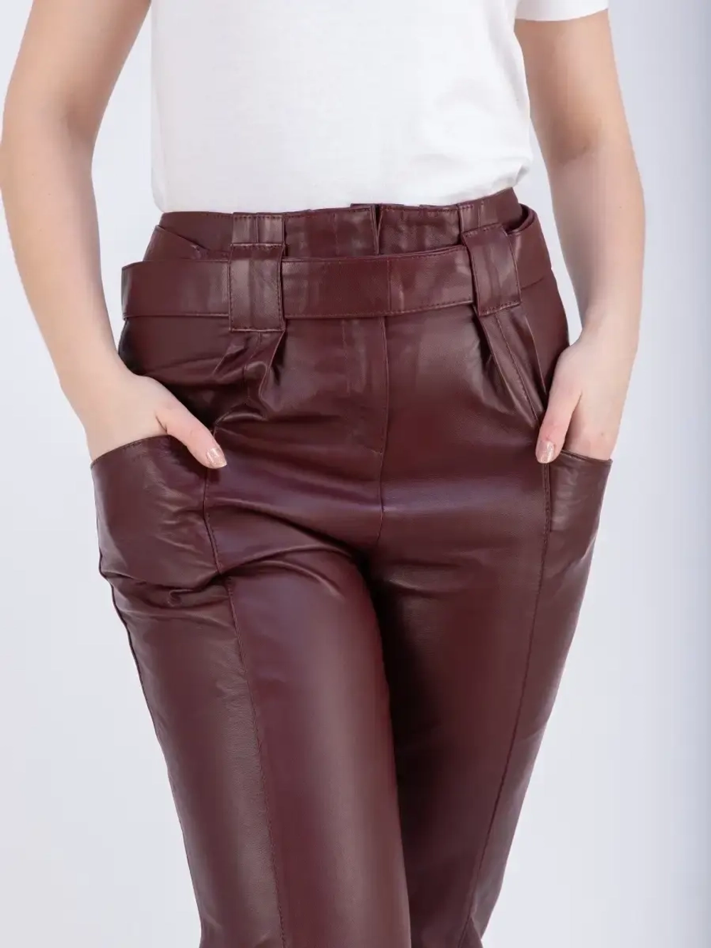 Брюки кожаные женские натуральные