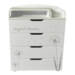 Комод ARIEL - разные аппликации (4 ящика, 80см/белый)