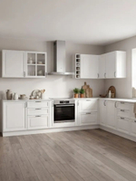 Кухонный модуль угловой 80х35х72, Вестфалия, 2 полки, массив березы, белый, Dipriz