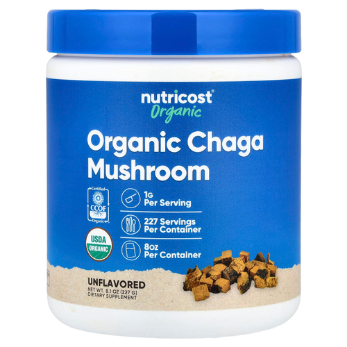 Nutricost, органический гриб чага, с нейтральным вкусом, 227 г (8,1 унции)