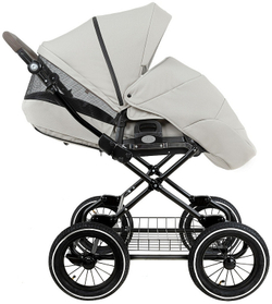 Детская коляска Roan Bass Next Classic d12 2.0 3 в 1 с автокреслом Tutis Elo Black BNC/84/2 Marzipan/Black/руч.Cappuccino