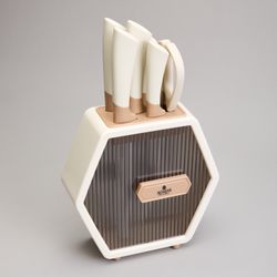 НАБОР НОЖЕЙ AGNESS НА ПЛАСТИКОВОЙ ПОДСТАВКЕ, 7 ПРЕДМЕТОВ