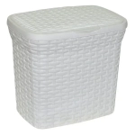 Контейнер для стирального порошка 10л Ротанг белый 77-6596