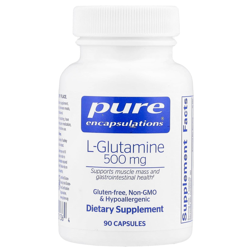 Pure Encapsulations, L-глютамин, 500 мг, 90 капсул