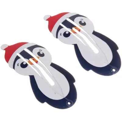 Зажимы для волос 2шт «Новогодняя сказка - Пингвинчики», 5*2см