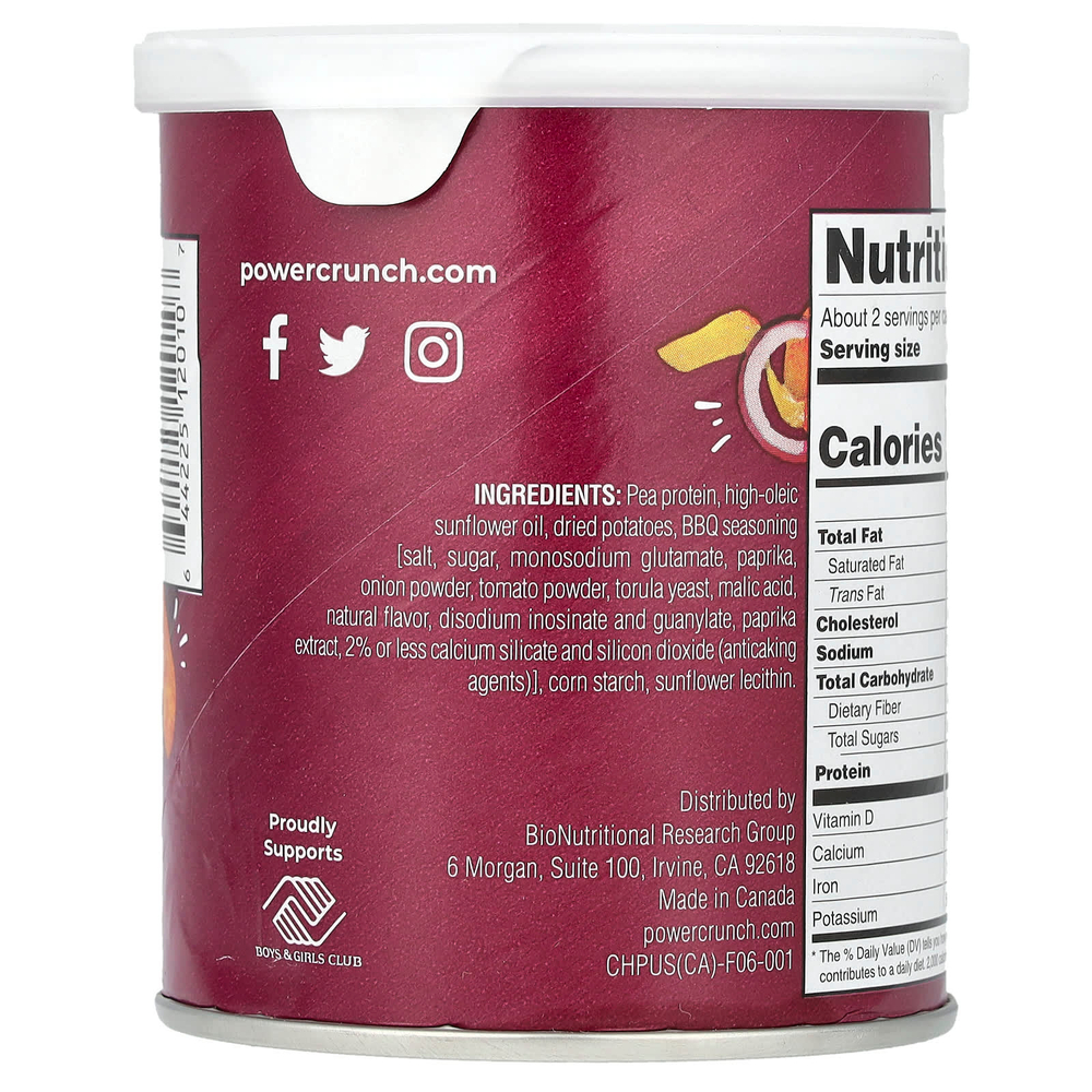 BNRG, Power Crunch®, протеиновые чипсы, барбекю, 60 г (2,1 унции)