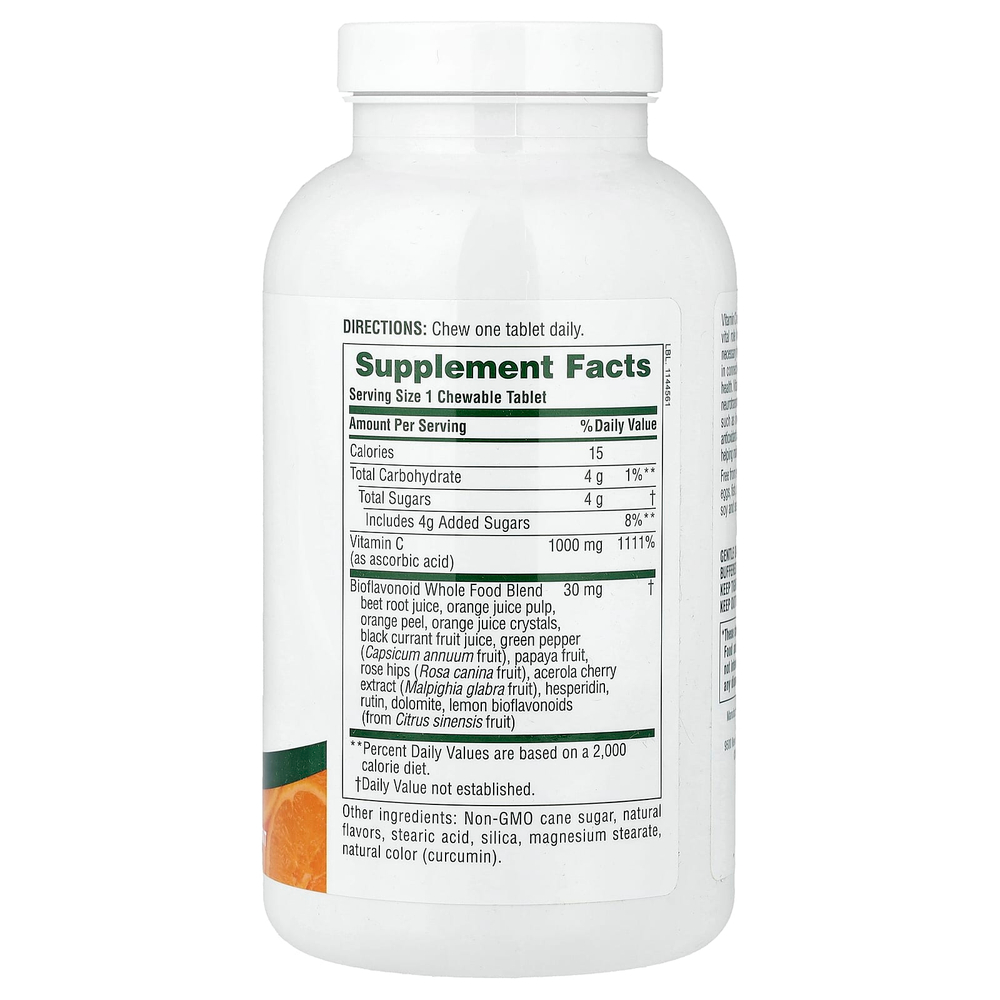 NaturesPlus, жевательный апельсиновый сок, витамин C, натуральный апельсин, 60 таблеток