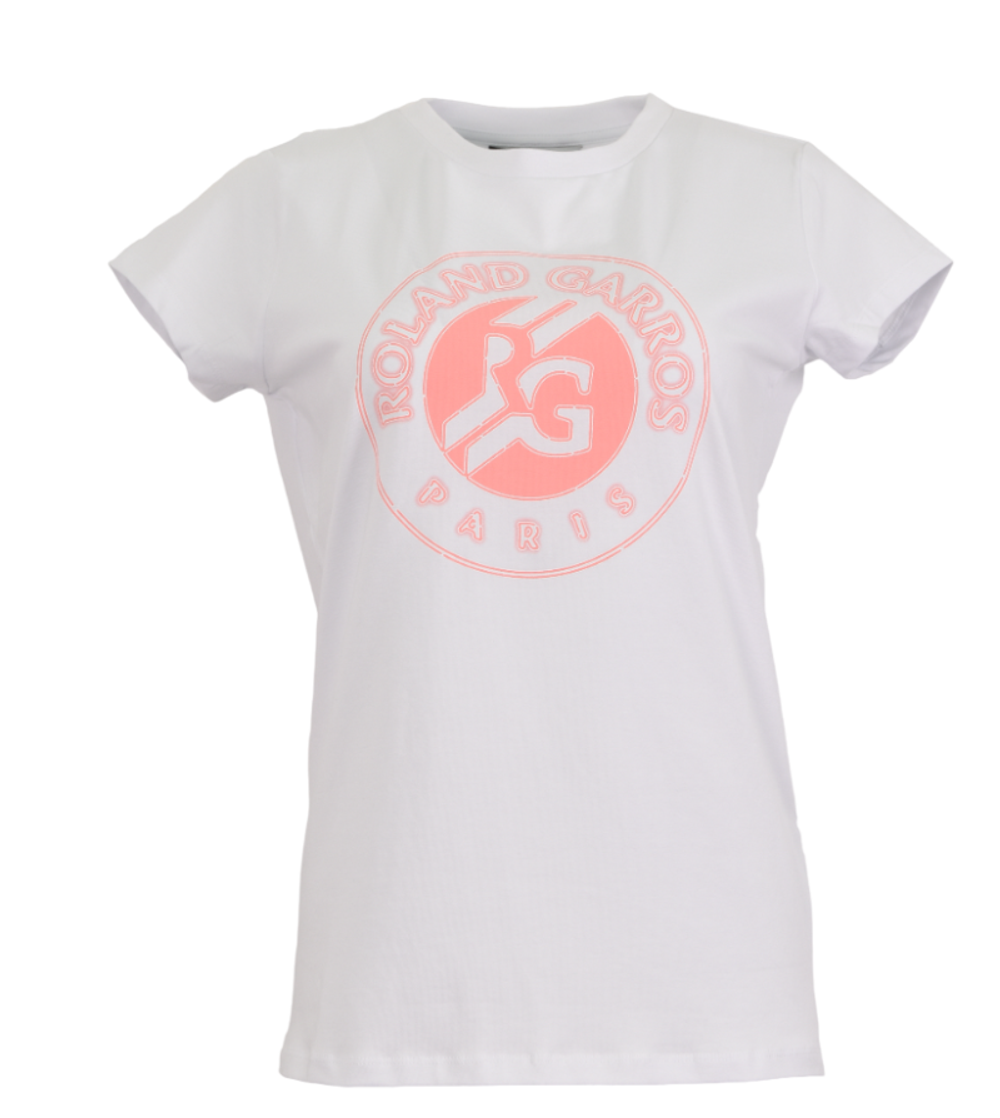 Женская теннисная футболка Roland Garros 2025 Big Logo - white