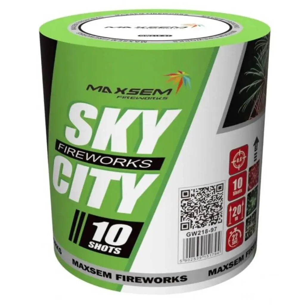 Батарея салютов Sky City (GW218-97) от Maxsem, 10 выстрелов, 20 мм