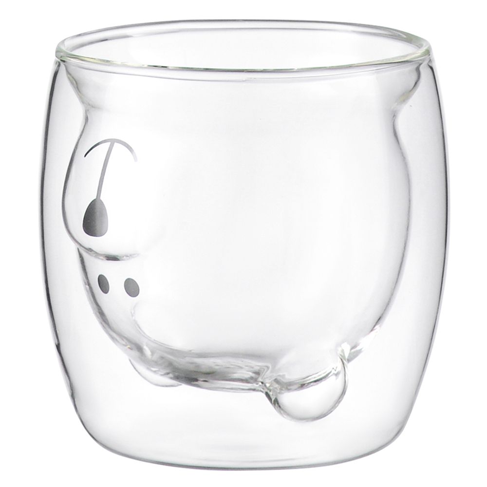 Стеклянный стакан с двойными стенками Медведь KW-SS-CP-GLS-BR-250, 250 мл, прозрачный