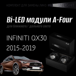 Bi led линзы 3.0 для фар на INFINITI QX30 2015-2019, би лед линзы Statlight A-Four, комплект 2 шт