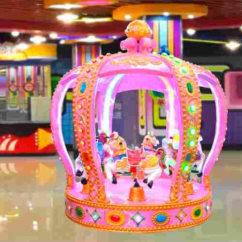 Детская электрическая карусель «Корона Принцессы» розовая, 6 мест