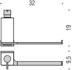 Полотенцедержатель с диспенсером Colombo Look B1674, хром схема