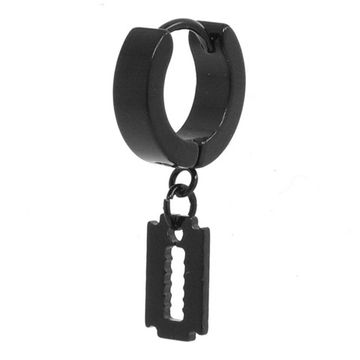 Серьга Лезвие черная