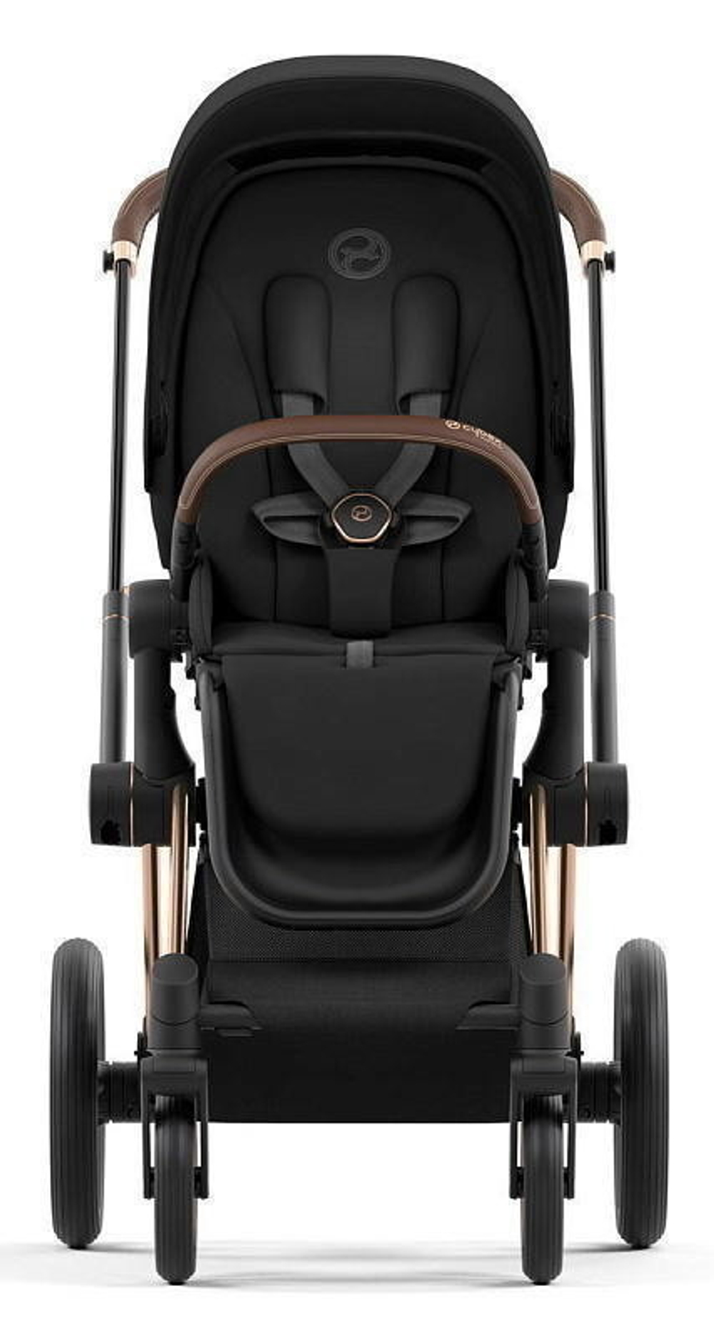 Коляска Cybex Priam IV Rosegold complete Cloud T Peach Pink Plus Base T 3 в 1 Sepia Black
