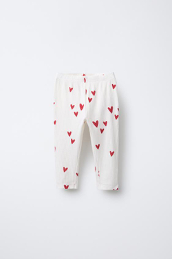 ZARA ПИЖАМА С ПРИНТОМ «СЕРДЦА», ЭКРЮ