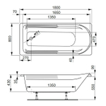 Акриловая ванна Vagnerplast HERA 180x80