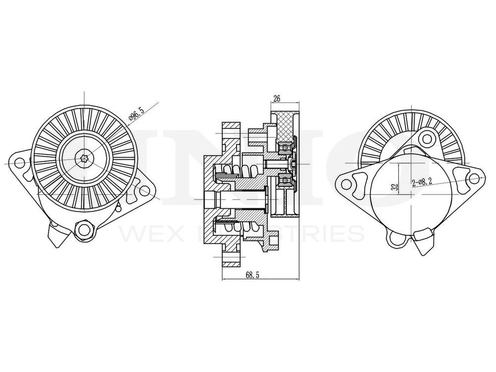 Ролик с натяжителем приводного ремня UNIO TNS-10285
