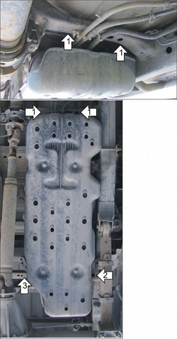 Защита Топл. бака. 3 мм, Сталь. для Toyota Hilux 2011-2015, Toyota Hilux 2008-2011, Toyota Hilux 2005-2008 MOTODOR.12513