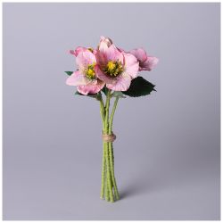 БУКЕТ ИСКУССТВЕННЫХ ЦВЕТОВ "ГЕЛЛЕБОРУС" ВЫСОТА= 31СМ (МАЛ=12ШТ./КОР=72ШТ.)