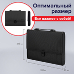 Папка-портфель пластиковая BRAUBERG "ДИПЛОМАТ" А4 (330х245х35 мм) 13 отделений фактура бисер черная (2 штуки в упаковке)