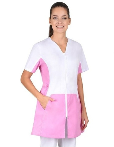 Блуза  женская белая с розовым