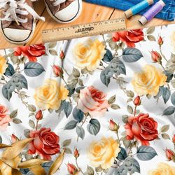 Ткань премиум Оксфорд 600D романтические розы