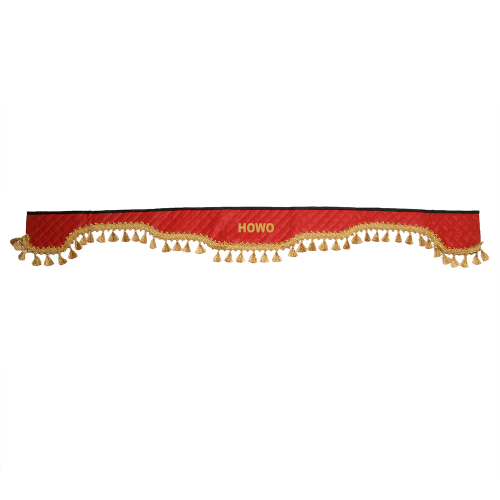 Ламбрекен HOWO (экокожа, красный, золотые кисточки) 230см