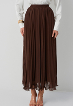 Юбка плиссе макси 100 коричневая