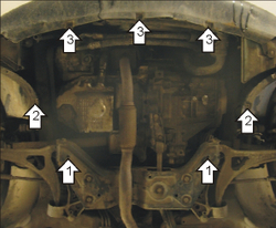 Защита картера Двигателя, КПП. 2 мм, Сталь. для Audi A2 2000-2005 MOTODOR.00125